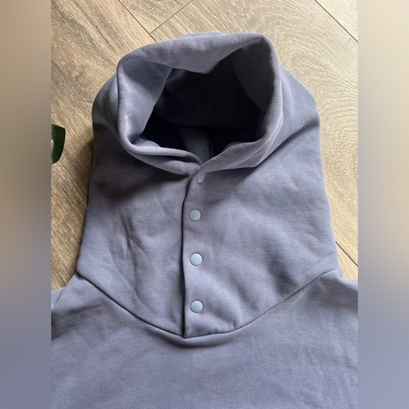 Grailz Geometry Men’s Blue Hooded Button Up Sweatshirt w Pockets. Size M - Picture 9 of 16